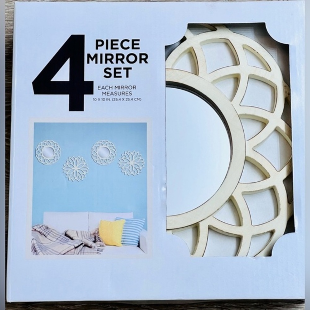Dorm room 4‎ Piece BOHO Mirror Set size 10x10 each
NIB